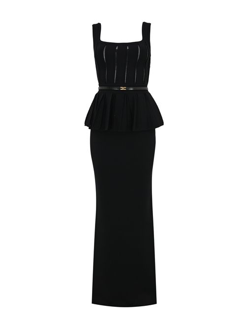 Abito Red Carpet in maglia di viscosa con baschina Elisabetta Franchi | AM69S56E2110